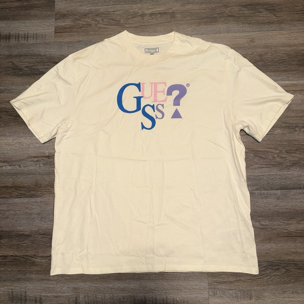 GUESS Originals Shirt Mens medium Ivory Summertime